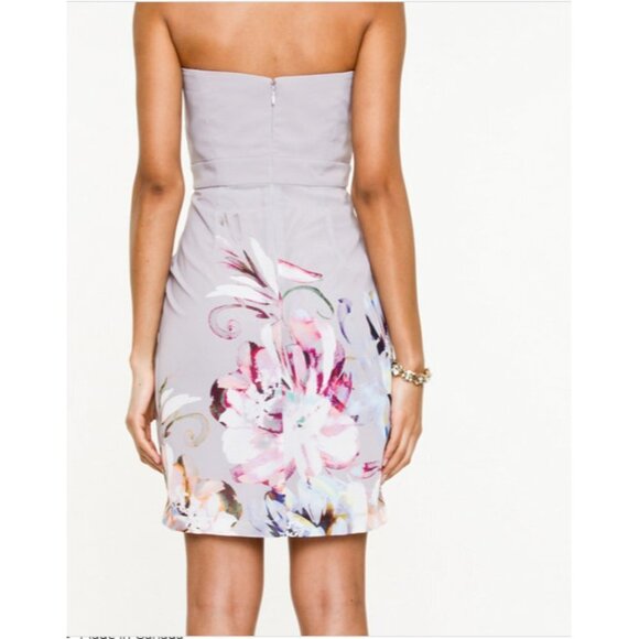 Le Chateau Floral Sweetheart Light Grey Dress Size XXL - Picture 4 of 4